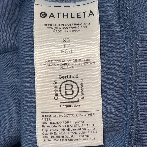 Athleta Sundown Alliance Hoodie Organic Cotton Breathable relaxed fit Sz. XS - Picture 12 of 15